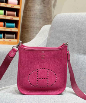 에르메스 미니 에블린16 로즈퍼플 은장 끌레망스 가죽